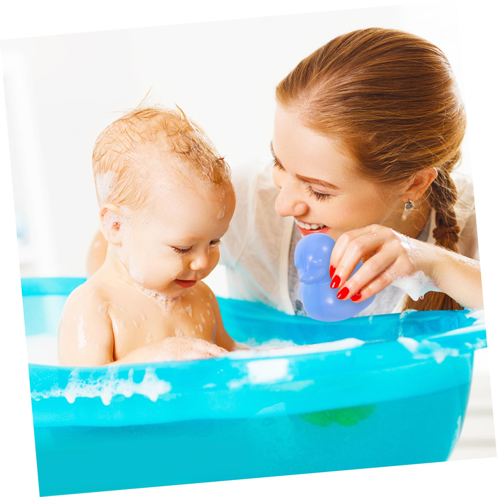 VANZACK 64 Palline per Piscina Galleggianti Tema Paperella Giocattoli da Bagno per Palline in Plastica Colorate per Giochi Acquatici Indoor e Attività Genitore-figlio