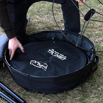 MVP Disc Sports Black Hole Pro 24-Chain Portable Disc Golf Basket with Transit Bag