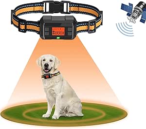 GPS Wireless Dog Fence Collar for Lagre Outdoor Use, Precise Pet Containment System with Smart GPS Signal Boost Tech for M/L Dogs, IPX6 Waterproof with 3 Warning Modes, Adjustale Radius 30-900 M