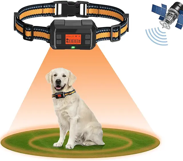 Collier Anti Fugue GPS pour Chien - Clôture Électrique Extérieure Réglable 30-999m