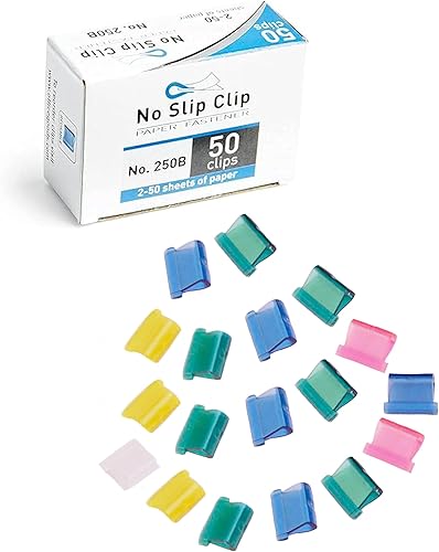 Miniatura 1 de OfficeGoods Recambios de clip antideslizante  Se une hasta 50 páginas  Reutilizable  Funciona con dispensador de clip antideslizante  Caja de 50