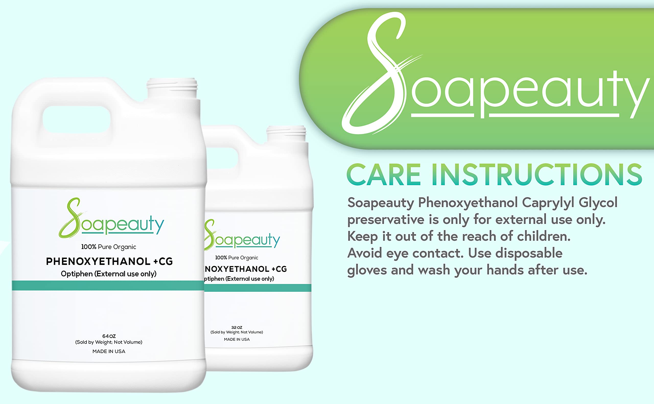 Soapeauty Phenoxyethanol + CG Preservative - Optiphen Preservative Included Multi-Functional Ingredients - Optiphen Natural Preservative for Making Cosmetics and Skin Care Formulations