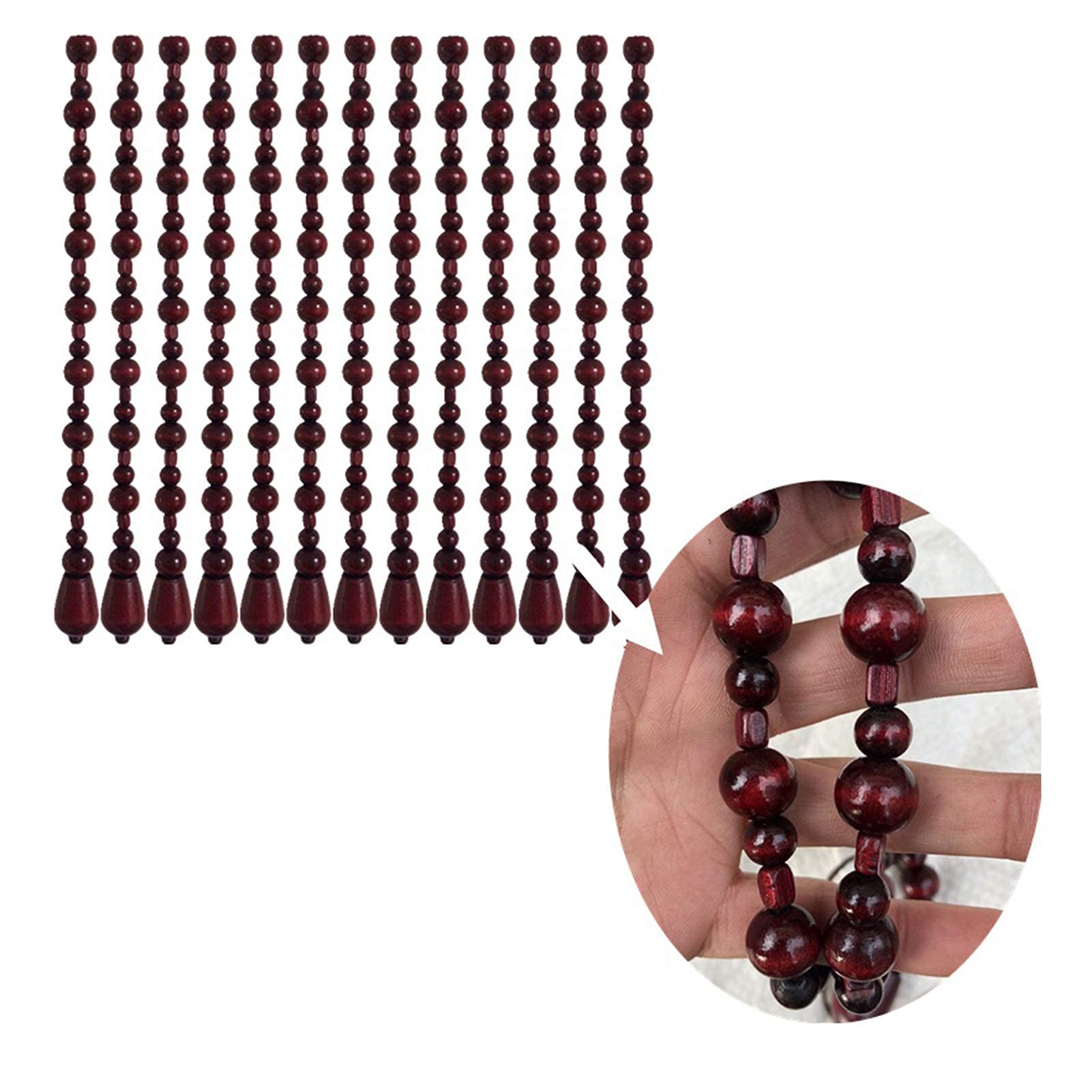 Rideau de Perles de Bois naturel pour entrée créant un salon bohème et doux