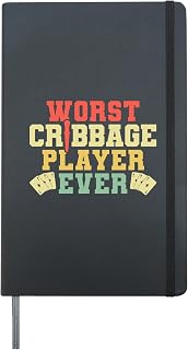 Worst Cribbage Player Ever card game Player Hardcover Journal, Black