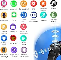 Vista 5 de Reloj inteligente para niños, rastreador GPS 4G, reloj inteligente con WiFi, SMS, llamadas, video chat de voz, Bluetooth, alarma, podómetro, reloj