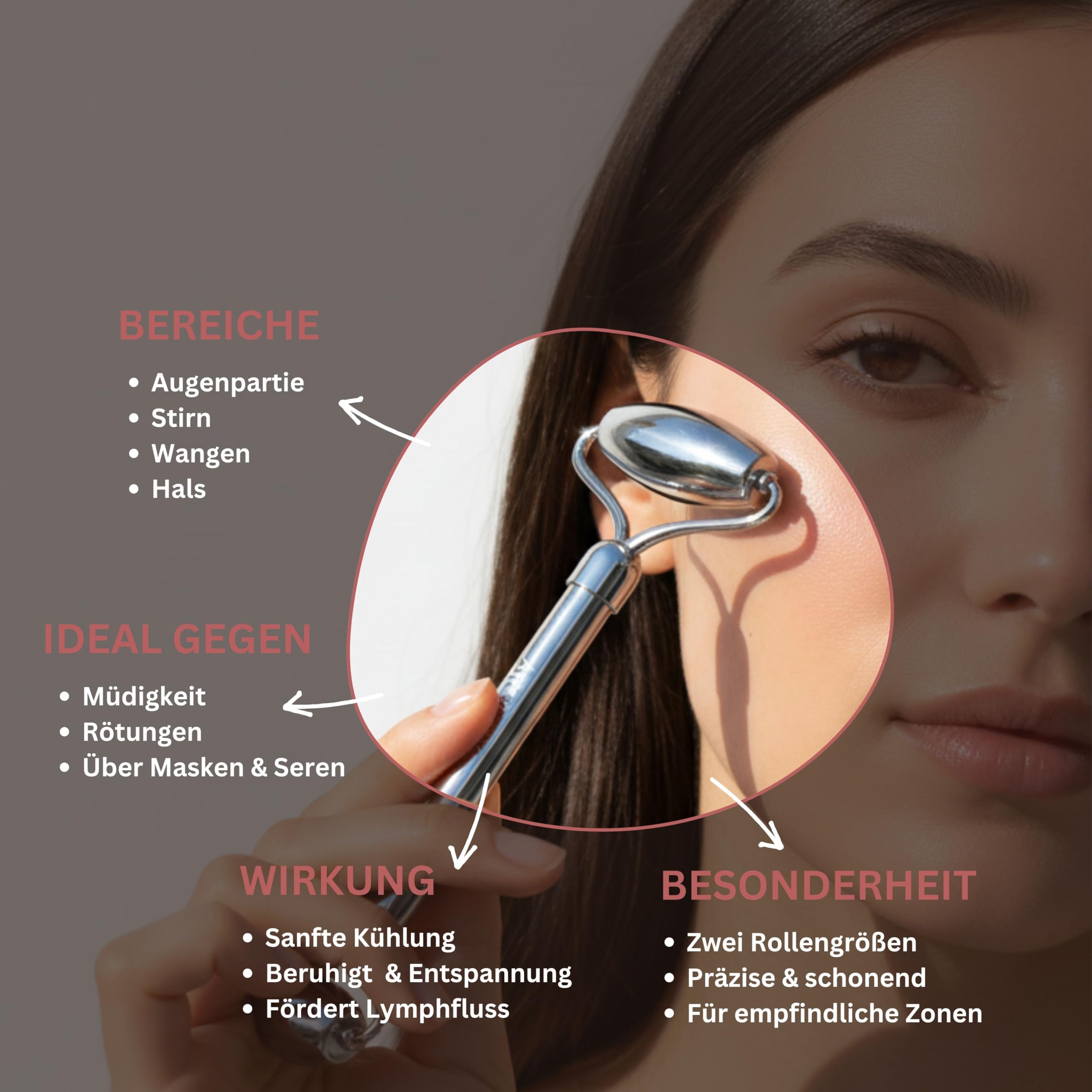 ARI ANWA Premium Kollektion - Gua Sha Edelstahl & Gesichtsroller Set + 3D Gesichtsmassager für straffe Haut & definierte Konturen