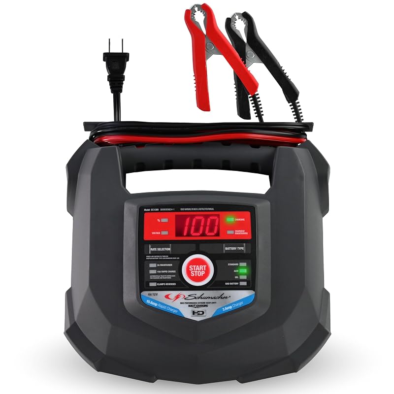 Carregador e Mantenedor de Bateria Schumacher Electric SC1280 15 A, 6 V/12 V, Automático