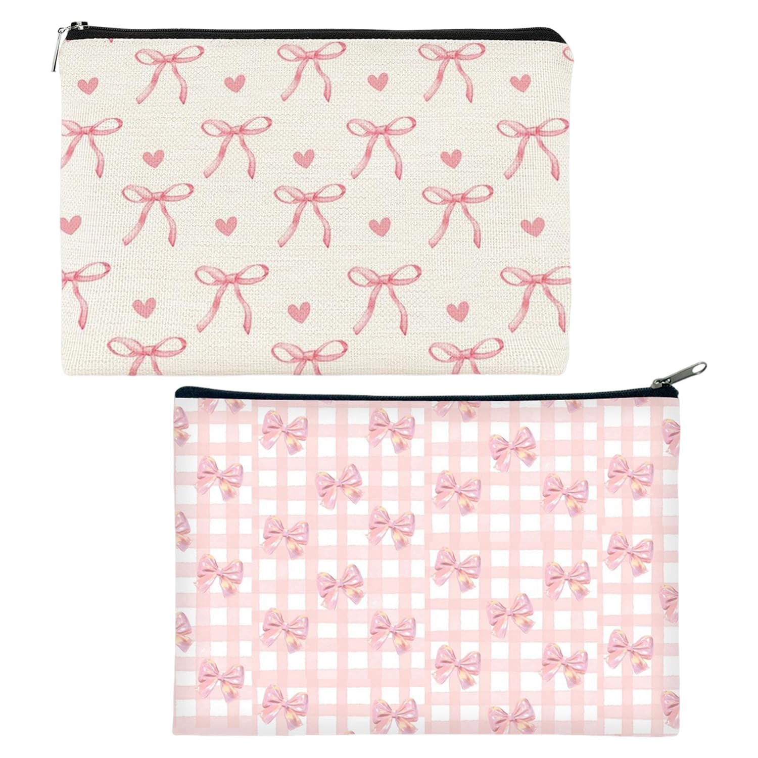 Sacchetto Cosmetico 2 Pezzi, Sacchetto Di Immagazzinaggio Di Stile Del College Di Modo, Astuccio Per Studenti Di Grande Capacità, Borsa Da Toilette Portatile Da Viaggio.