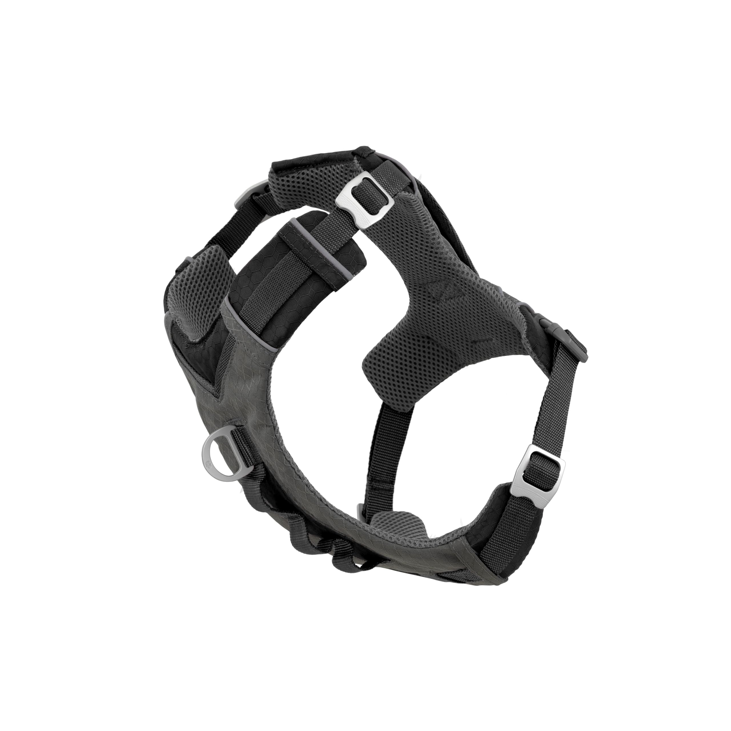 Kurgo Journey Air Hundegeschirr - Sichere Passform für Aktive Hunde - Gepolstertes Bruststück - Leichtes Ripstop-Gewebe - Atmungsaktives Netzmaterial - Reflektierender Rand - Schwarz - L