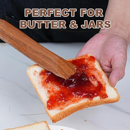 Miniatura 5 de Paquete de 2 espátulas de madera para principiantes de masa madre, mezcla, alcanza la parte inferior del frasco, batidor de masa, espátula de tarro