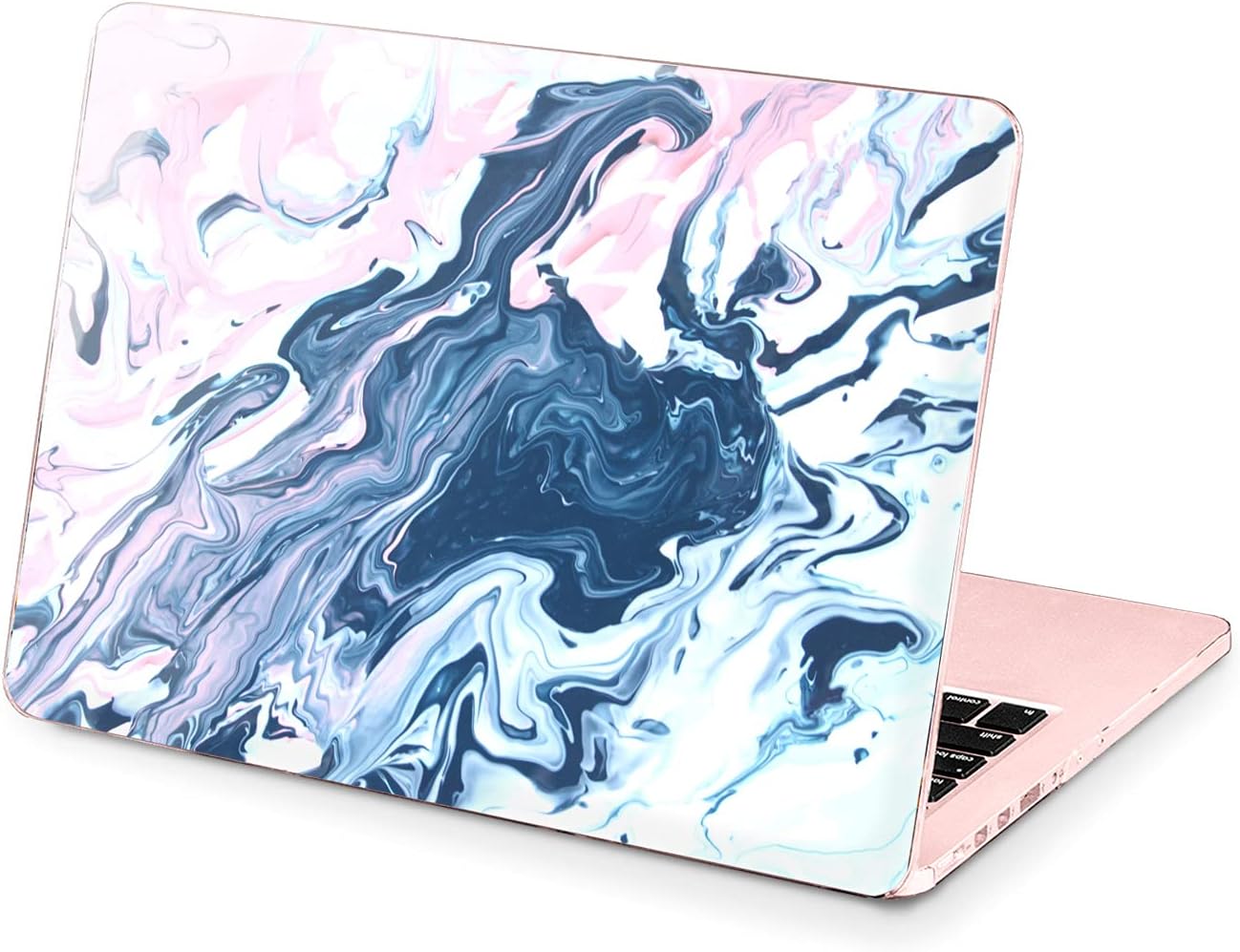 Hard Case Compatible for MacBook Pro 16 14 M3 M2 2023 M1 Pro 13 2022 Air 13 2021 Retina 2020 Mac 11 12 Gentle Paint Blue Design Pattern Pink Cover Protective Laptop Glam Print Oil Abstract