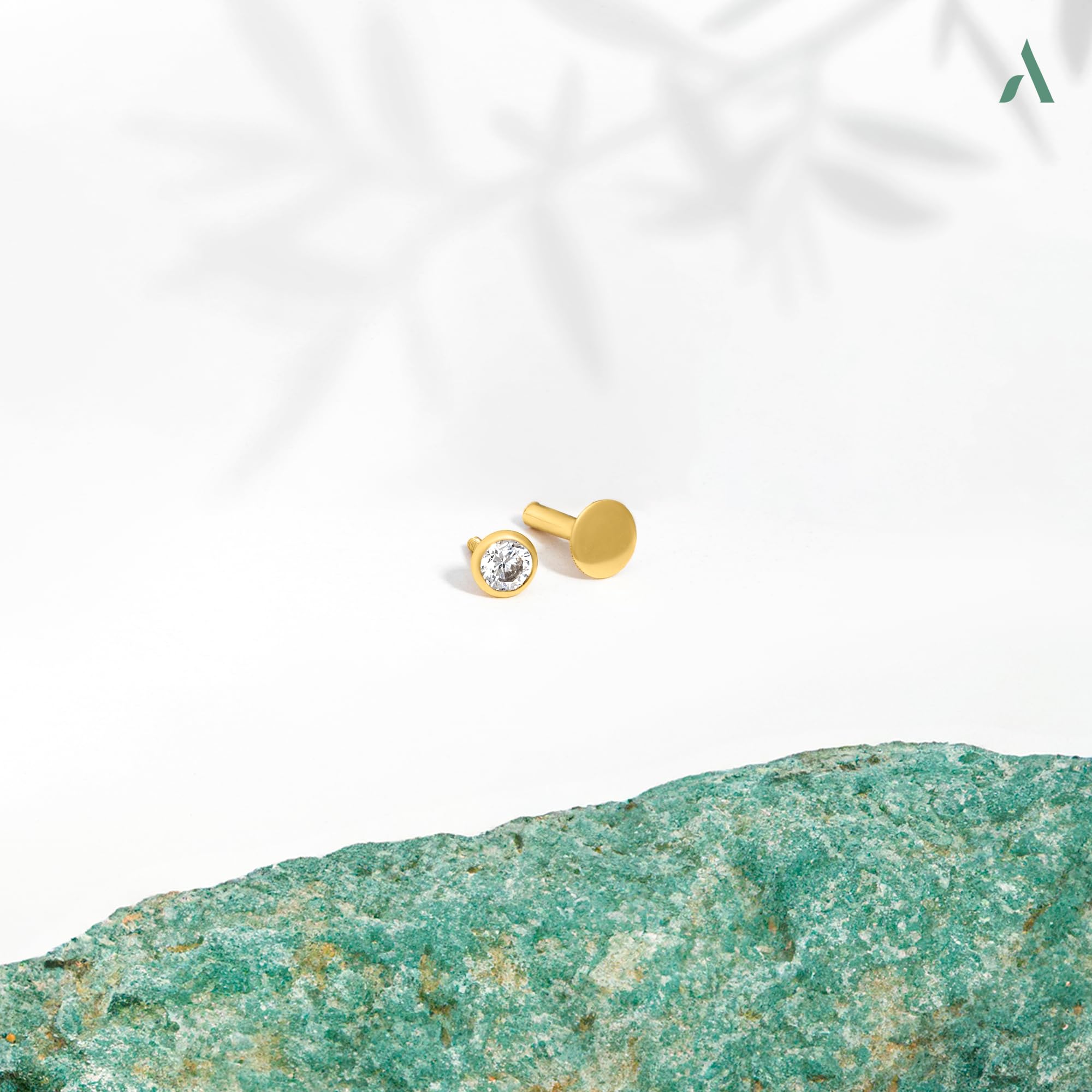 Amberta Piercing in Oro 9 Carati per Donna e Uomo | Helix e Trago 16G Spessore 1.2 mm