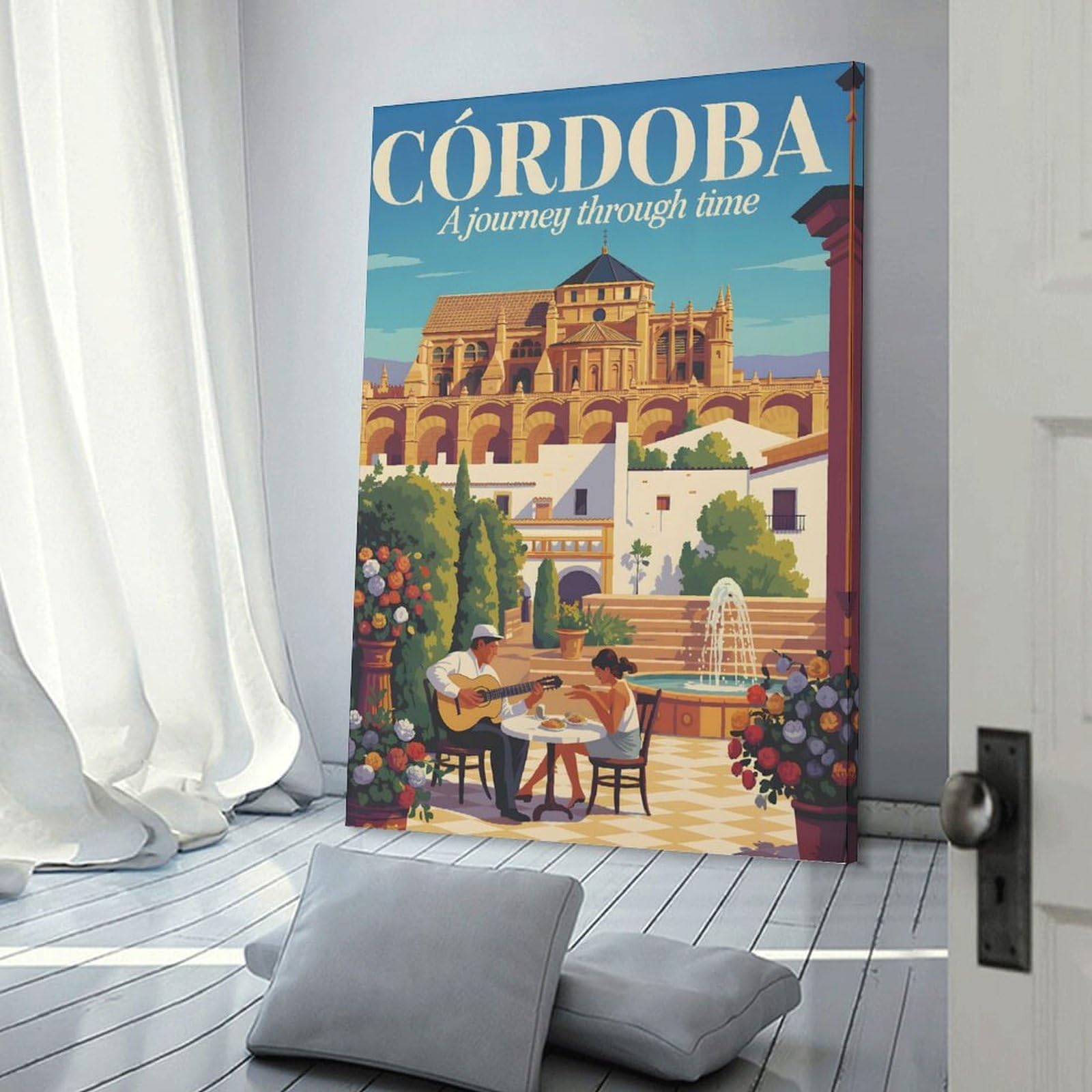 Junmoney Córdoba Travel Decorative Canvas Print, 12x18inch(30x45cm), for Hallway, Entryway Or Landing, Home Artwork for First Impressions
