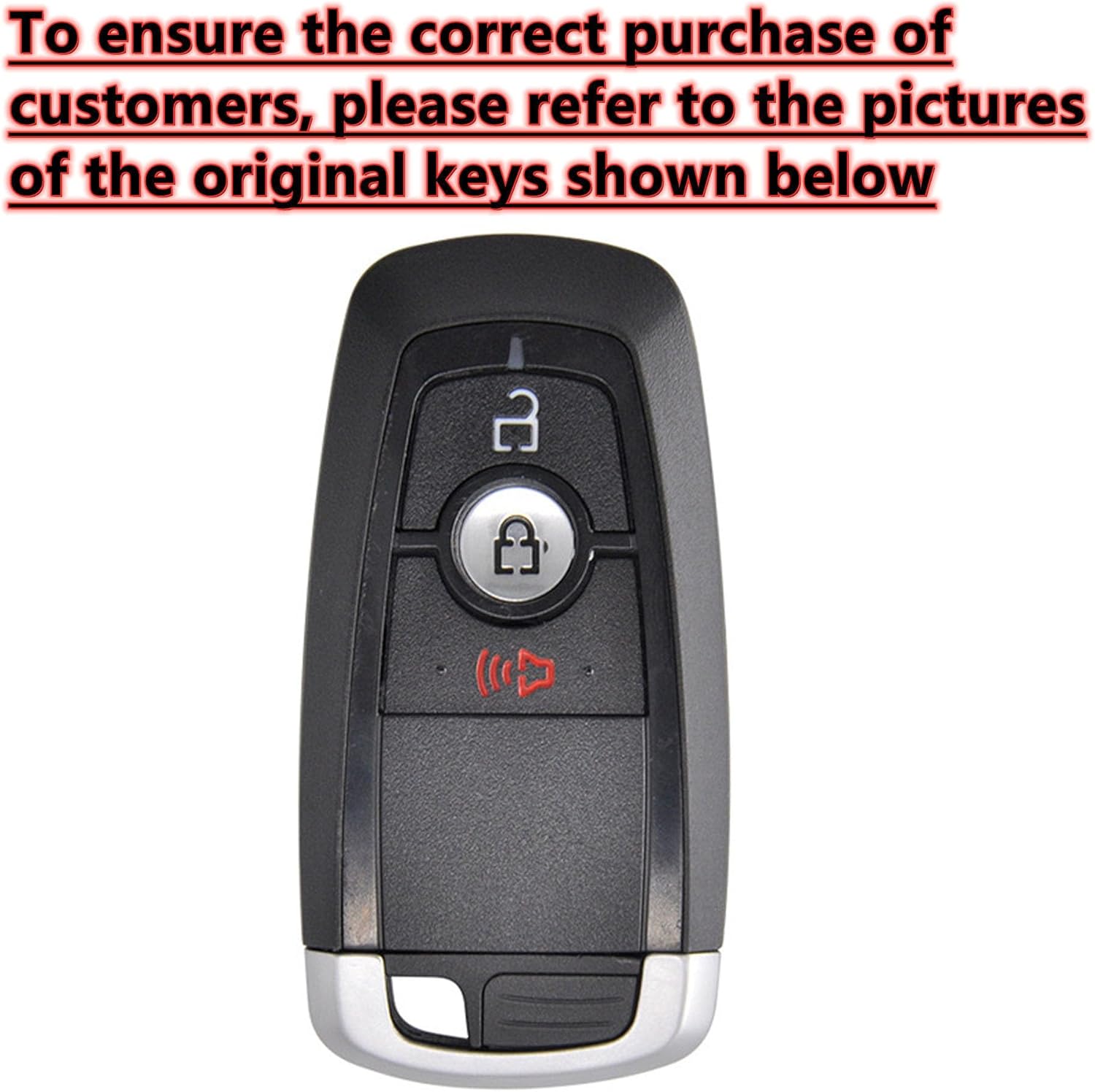 Smart Key Protective Shell for Ford Key Fob Cover with Keychain Fits for Ford Explorer Bronco Escape Edge Expedition F-150 Fusion Maverick Mustang Ranger Vehicle Accessories (3-Button) - Image 2