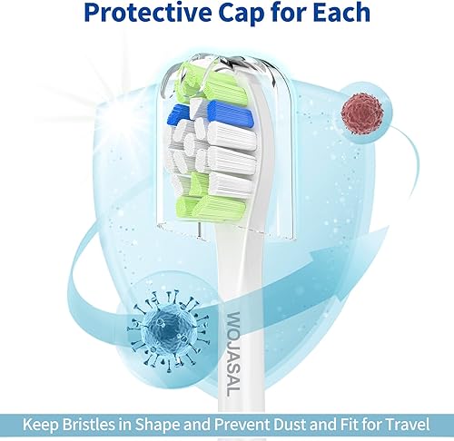 Miniatura 7 de Cabezales de cepillo de dientes de repuesto compatibles con cepillos de dientes eléctricos Philips Sonicare, para sistema a presión, paquete de 10,