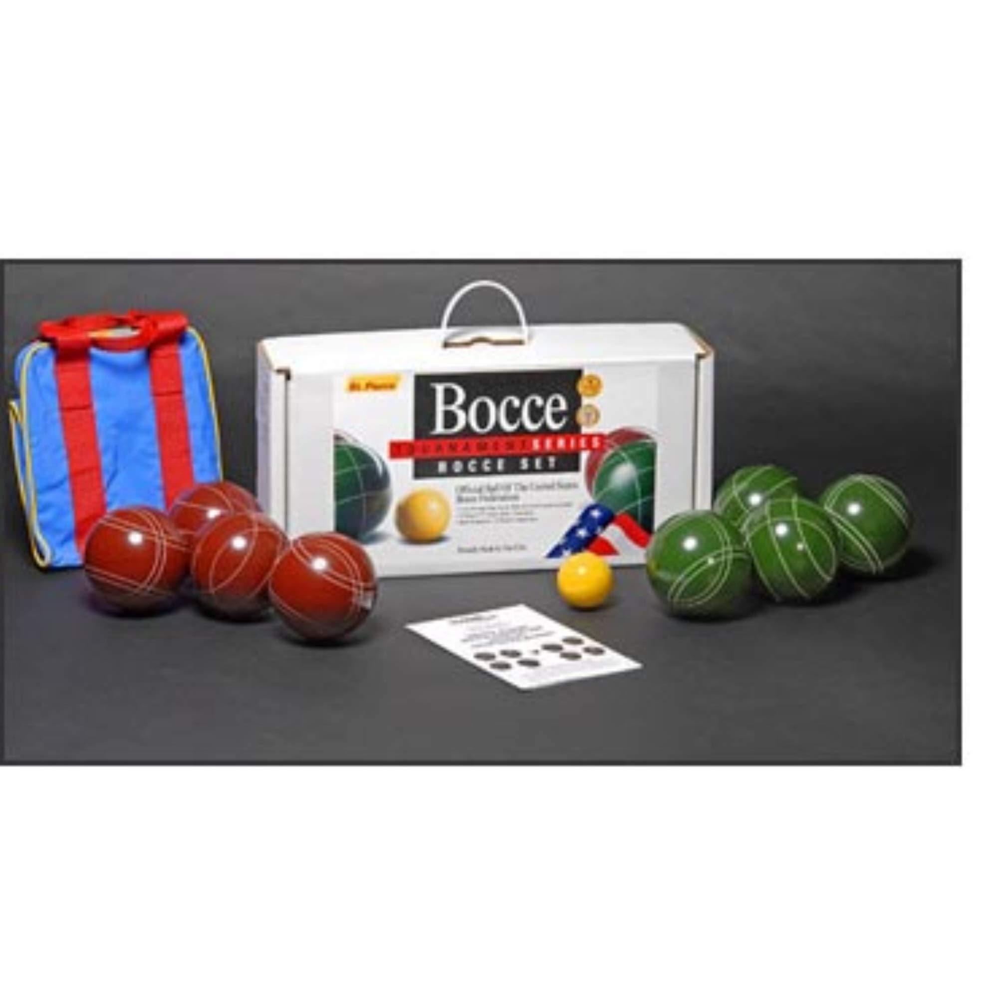 BuyBocceBalls Premium Tournament Bocce Set - 8 Balls (107mm, 920g) + Pallina | Made In USA, All-Weather, For Grass, Sand & Courts