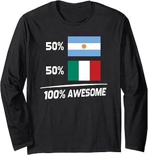 Argentinian Italian Flag Argentina Italy Mix Heritage Long Sleeve T-Shirt