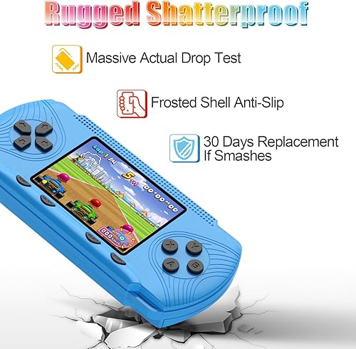 Miniatura 4 de Juegos de mano para niños Reproductor de videojuegos para niños precargado 258 videojuegos retro, reproductor de juegos portátil con 3 cartuchos y