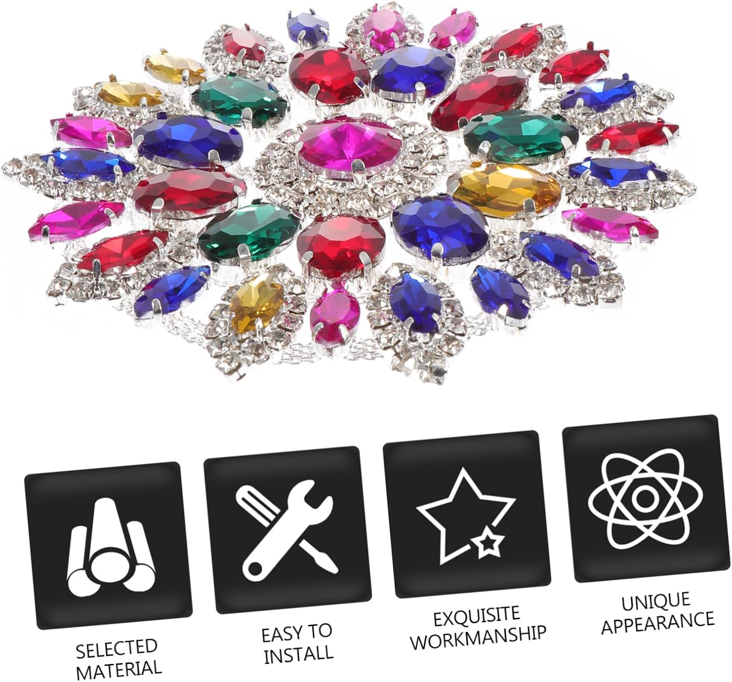 Rhinestone Flower Ornament for DIY Clothing, Dress, Bag Decoration