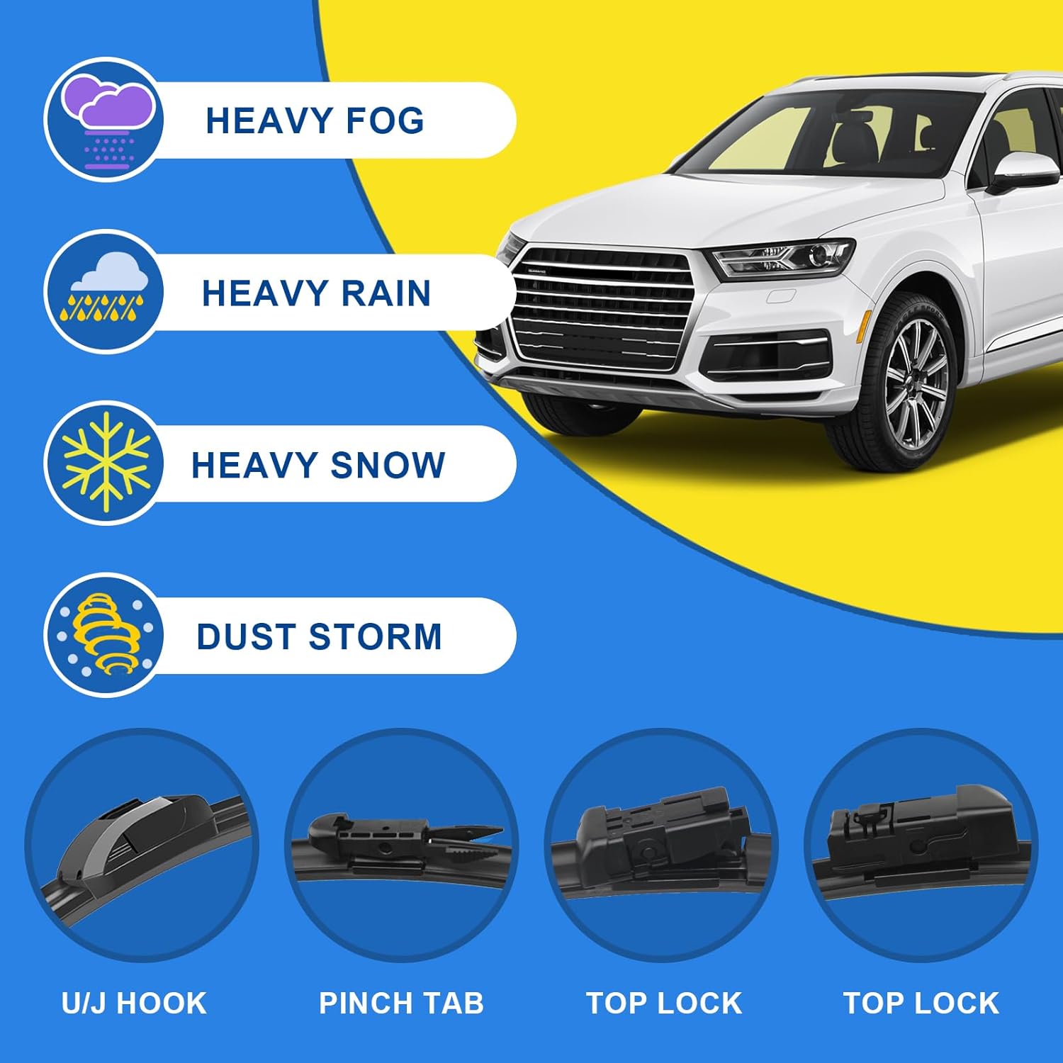 2 Factory Wiper Blades Replacement For 2019-2023 Mercedes-Benz Sprinter 1500 2500 3500 Original Equipment Windshield Wiper Blades Set 26"+24" (Set of 2) Push Button