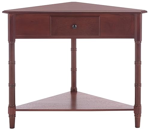 American Homes Collection Gomez Dark Cherry Corner Table