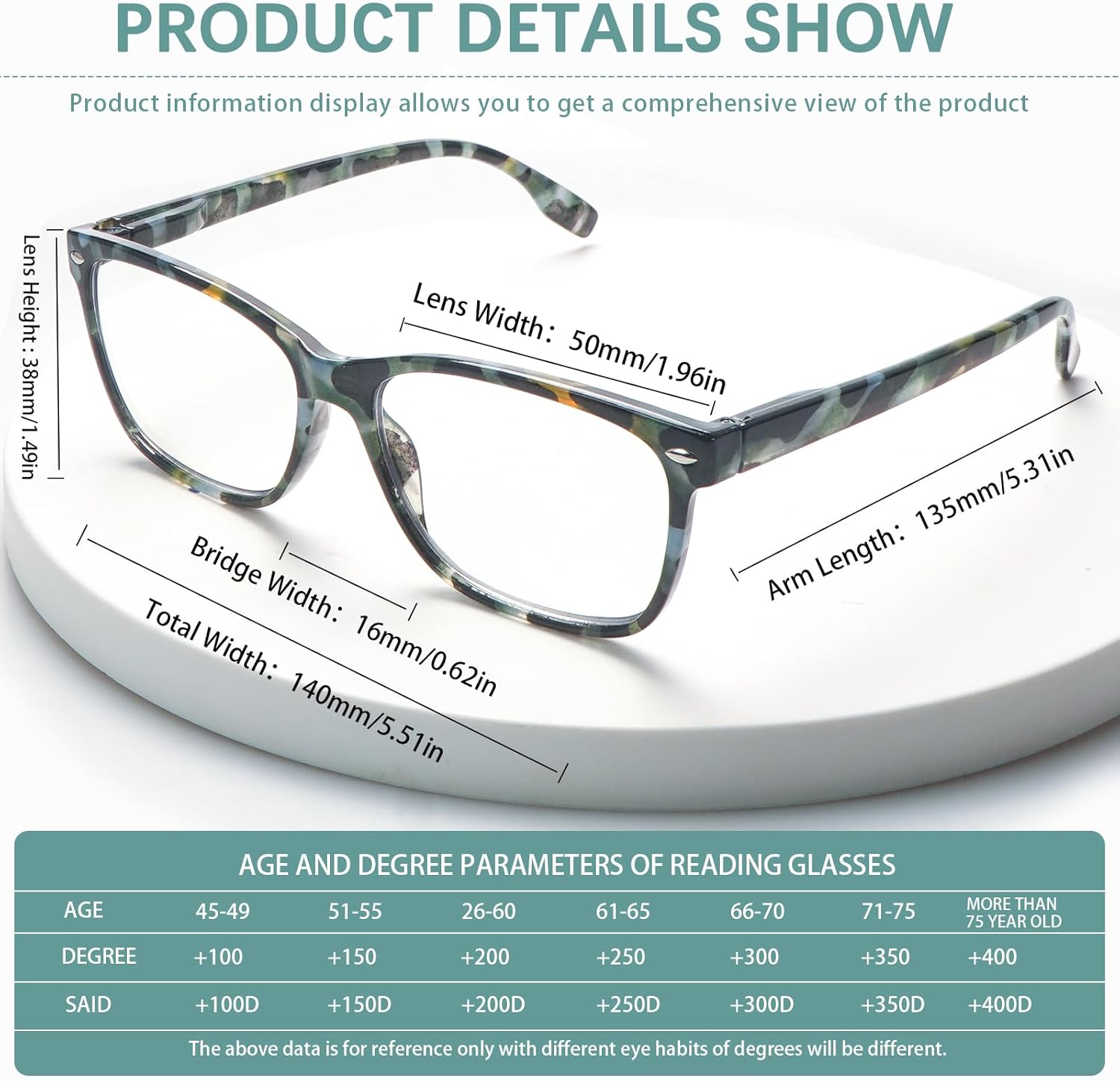 Progressive Multifocal Reading Glasses Blue Light Blocking Spring Hinge Readers Pattern Print Eyeglasses for Women - Image 5