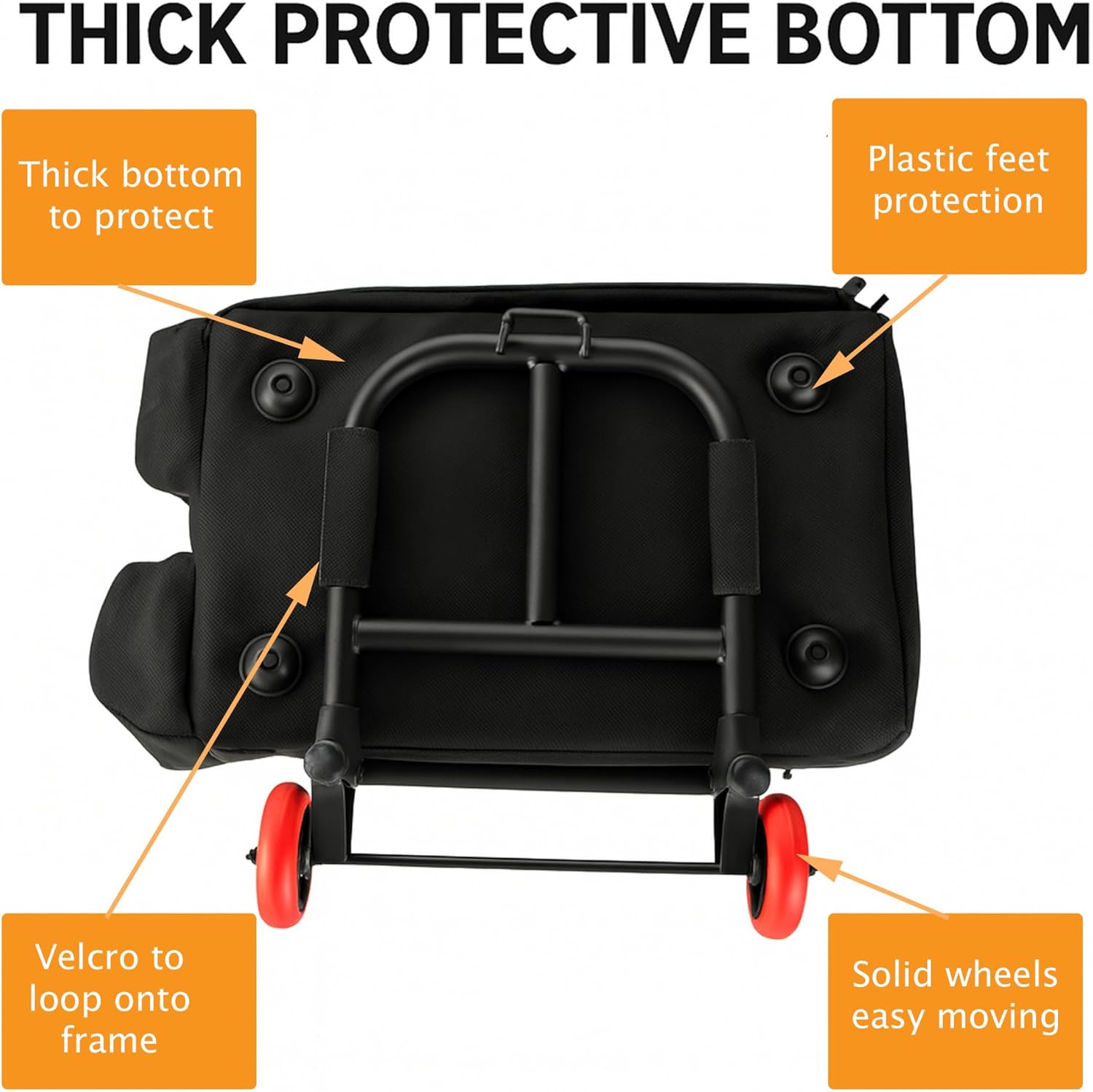 Rolling DJ Cable Bag with Hard Padded Bottom & Detachable Dividers – Trolley Travel Gig Bag for DJ Gear & Accessories