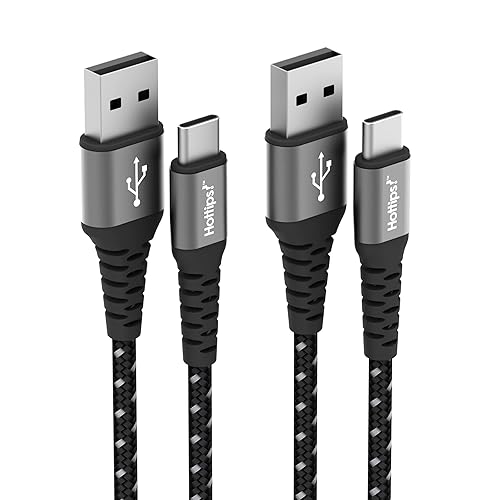 Cable USB C de 4 pies, paquete de 2 cables de carga rápida tipo C de fibra de aramida trenzada duradera 3A, compatible con Android, Samsung Galaxy,