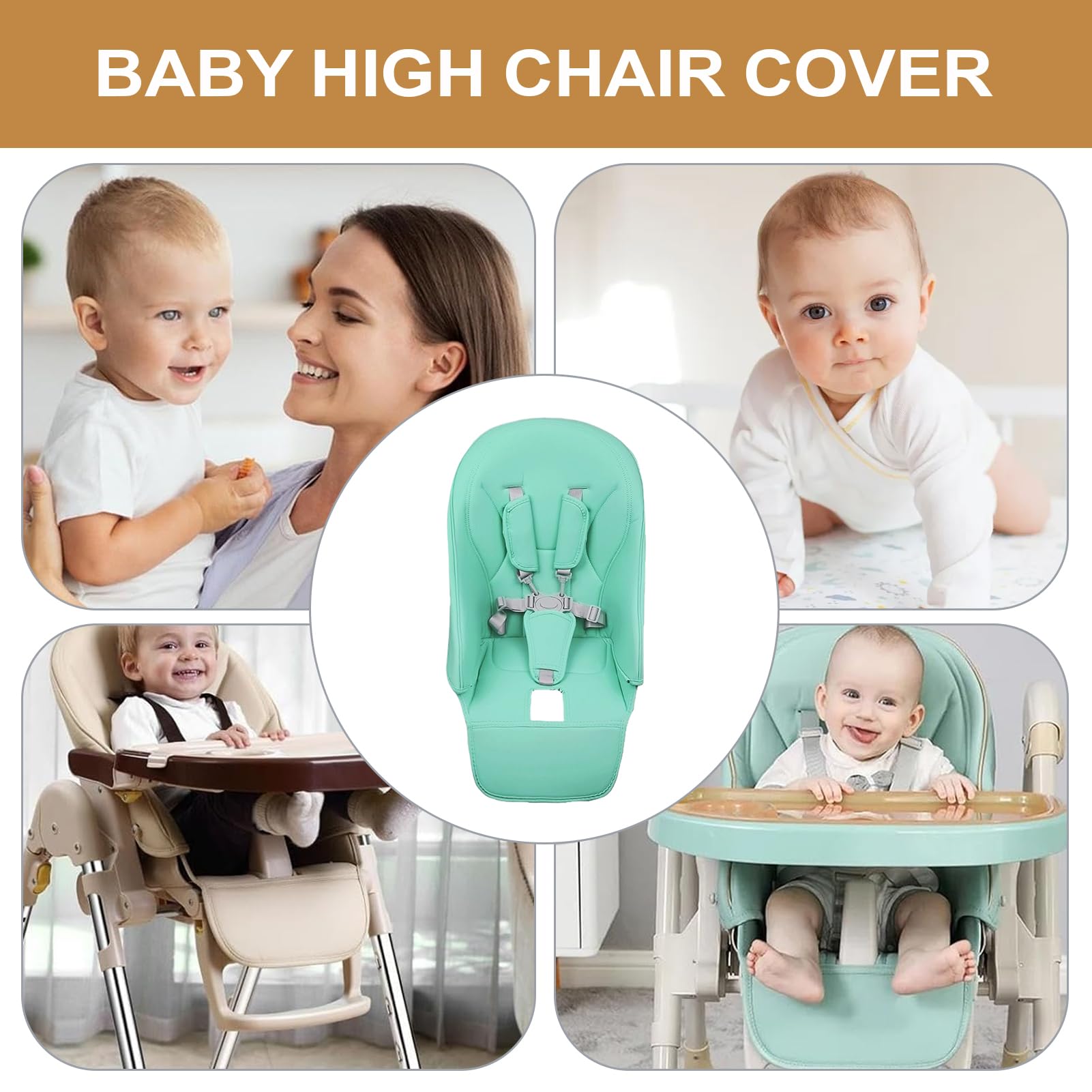Housse Lavable Cuir Synthétique Housse De Chaise Haute Bébé - Protection Confortable Et Lavable Pour Chaise De Salle à Manger Housse Chaise Haute Universelle Cuir Synthétique