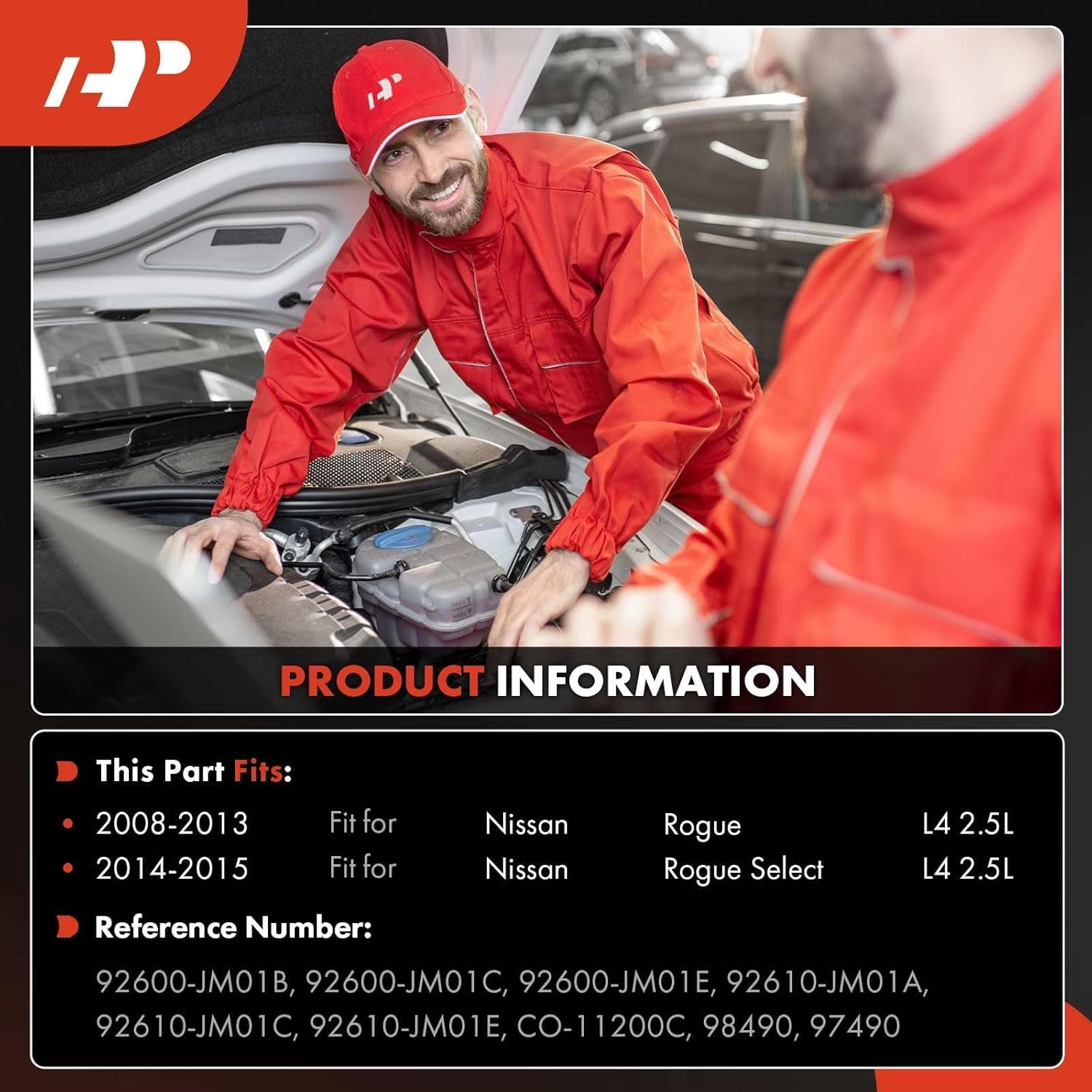 A-Premium Air Conditioner AC Compressor with Clutch Compatible with Nissan Rogue 2008-2013, Rogue Select 2014-2015, L4 2.5L, w/One Plug