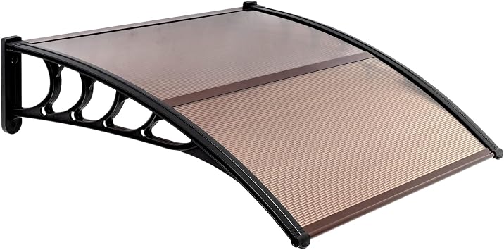 40" x 40" Door Window Awning Exterior, Polycarbonate Cover Entry Door Outdoor Patio Awning Canopy, Front Door Overhang Awning for Sun Shutter, UV, Rain and Snow Protection, Hollow Sheet Upgrade