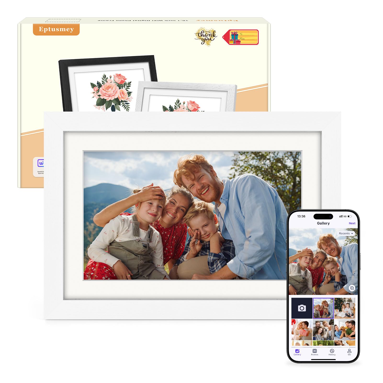 THOSON Cadre Photo Nuérique 10.1 Pouces WiFi, Cadres Photo Nuérique