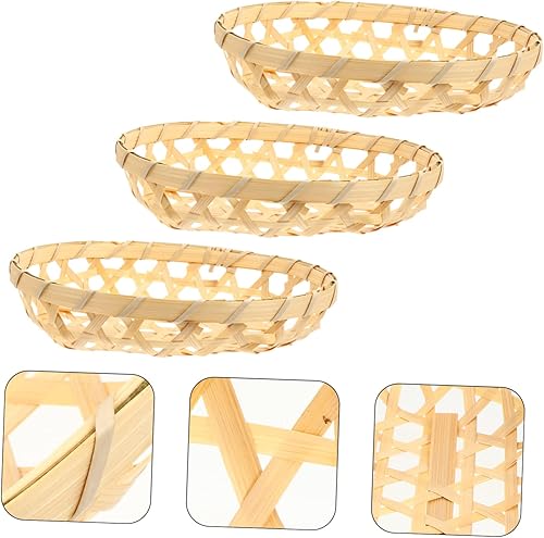 Miniatura 6 de Cabilock Cesta de almacenamiento de 3 piezas, cesta tejida para servir conejo, soporte para juguetes de pastos marinos, cesta para servir alimentos,