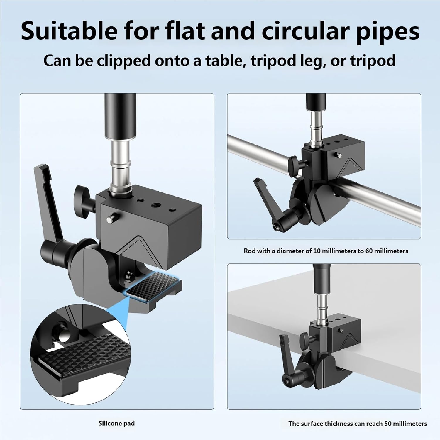 スーパークランプ調節可能なホルダー電話ウェブカメラ LED ライトビデオ機器写真アクセサリー用