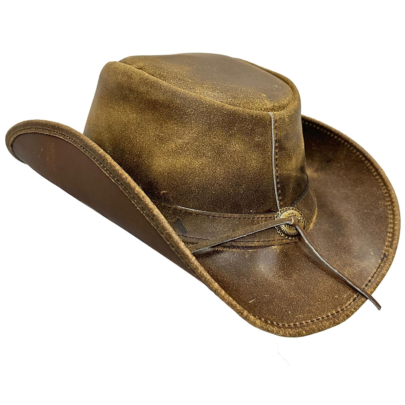 strength zones Leather Cowboy hat for Men & Women Durable Handcrafted Lightweight Shapeable Western Hats for Men (US, Alpha, Large, Tan)