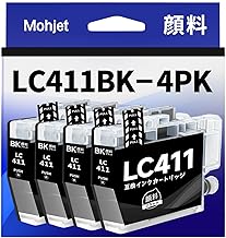[Mohjet] LC411BK Pigment Compatible with Brother 411 Ink, Black 4-Pack Compatible with Brother LC411 Compatible Ink for Brother DCP-J526N DCP-J914N MFC-J739D DCP-J1800N MFC-J904N DCP-J915N DCP-J926N