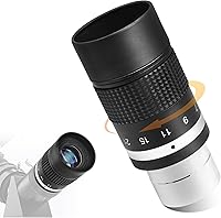 Vista 9 de Astromania Ocular de zoom para telescopio, 0.315-0.945 in de ancho, diseño de potencia variable con rosca en T para astrofotografía, compatible