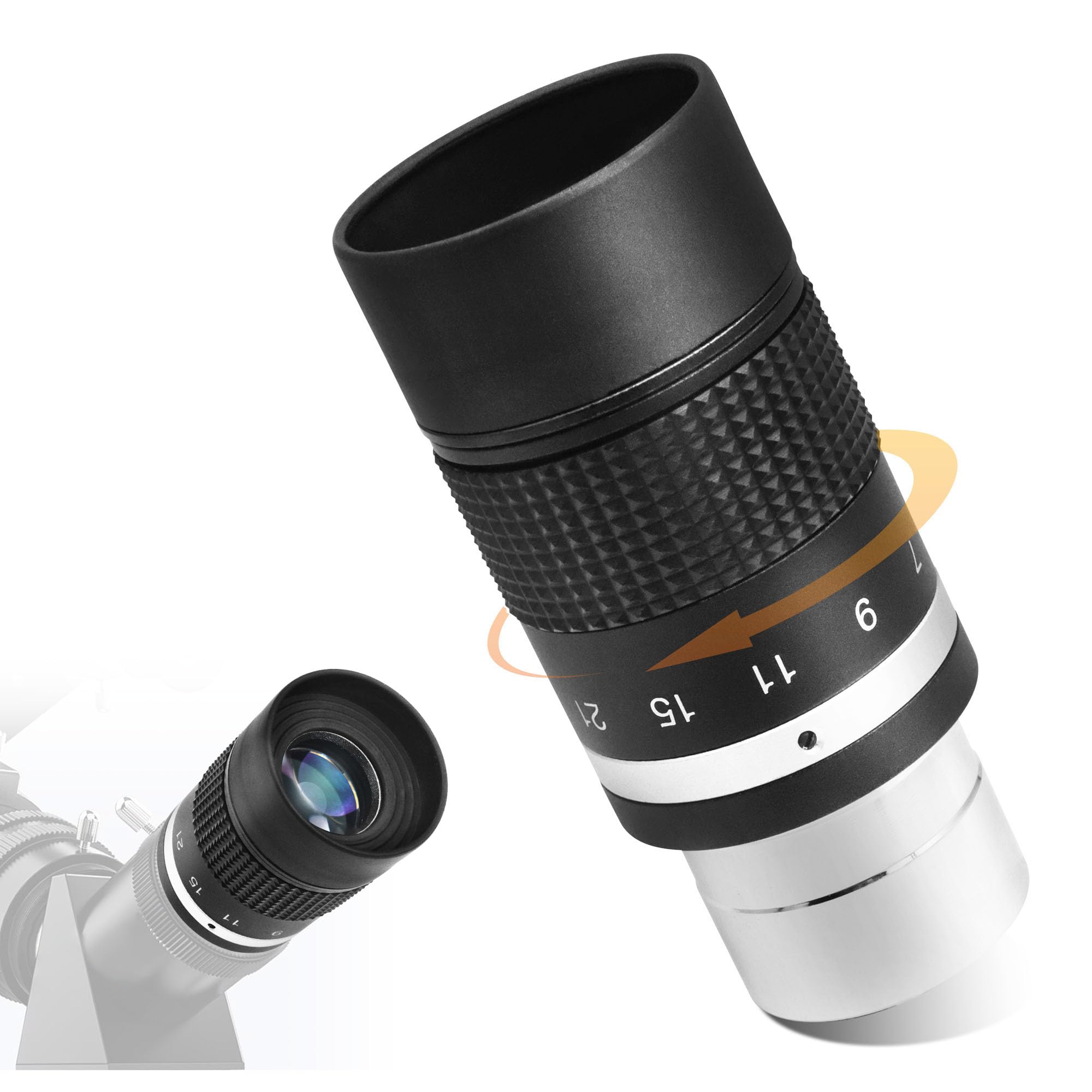 Astromania Zoom Eyepiece for Telescope, 7-21mm Zoom Lens Variable Power & Multi-Coated Design for Planetary & Deep Space Observation Compatible with