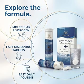 Hydrogen Water Tablets,H2 Molecular Hydrogen, Contain Magnesium and Hydrogen Molecules to Help Replenish Energy and Electrolytes 90 Tablets, 3 Months Supply
