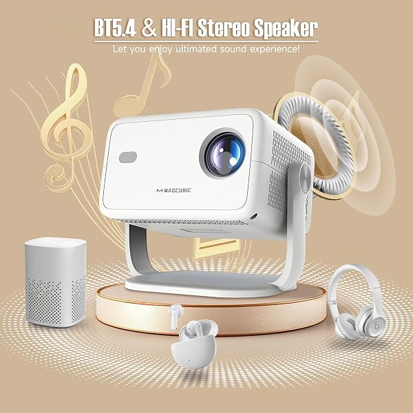 Magcubic Mini Proiettore Portatile 4K supportato nativo 1080P, con 400 ANSI, Android 14 OS, rotabile a 180°, WiFi 6 e BT 5.2, Auto-Trapezkorrektur, Videoproiettore per Home Cinema portatile (L018) - 3