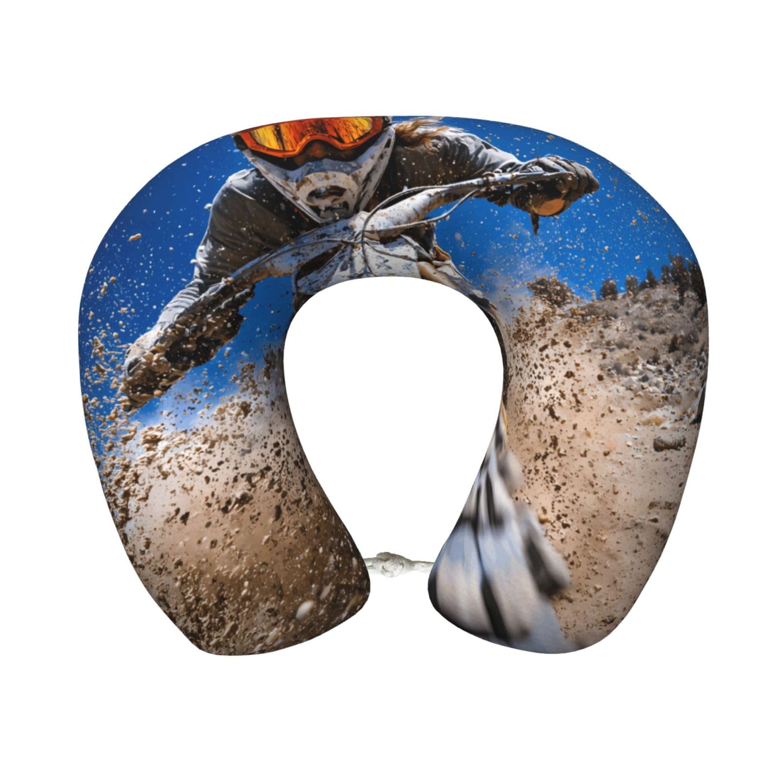 BOAIHH Full Throttle Memory Foam Travel Pillow for Soft Comfort Fits Snugly for Naps Office, and Airplane Use