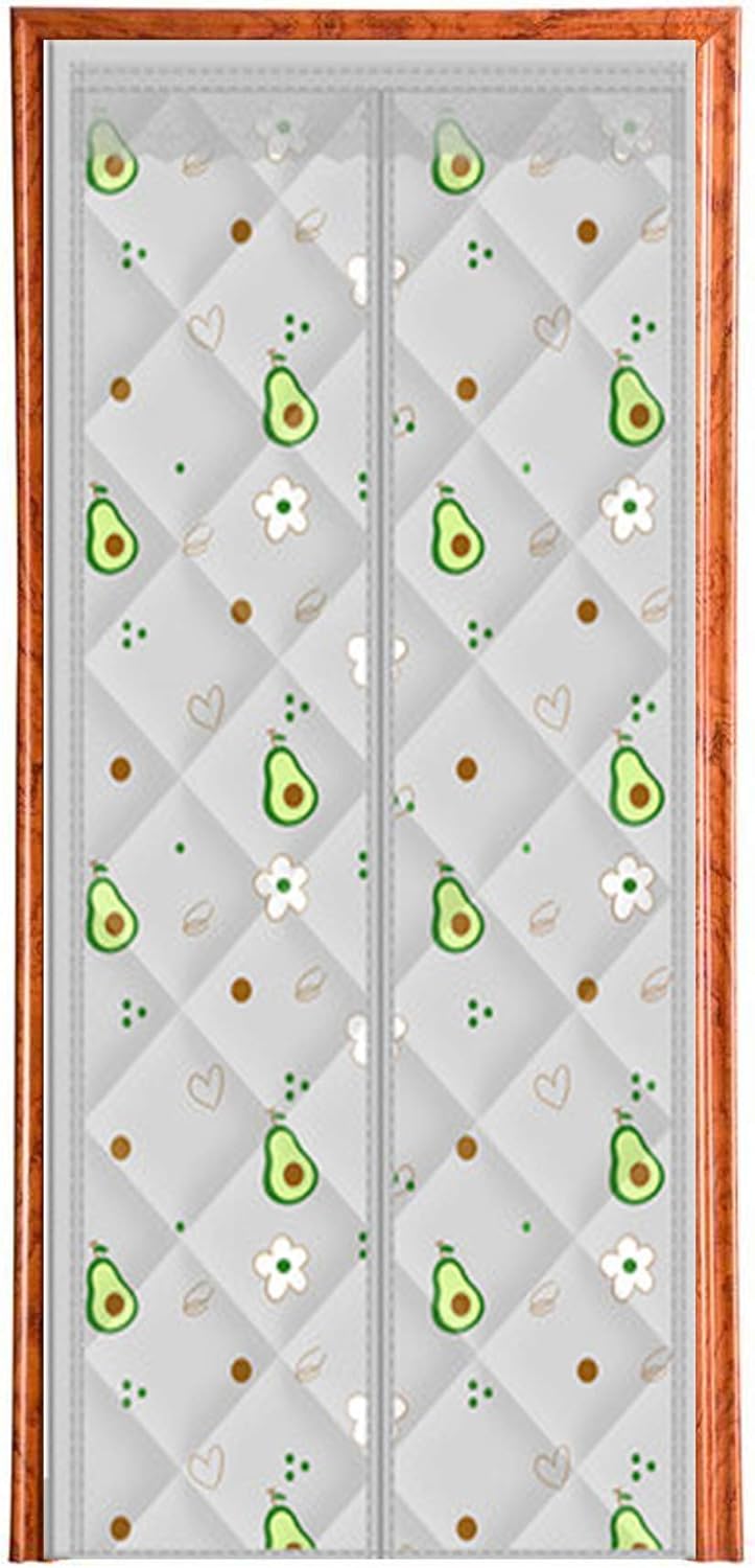 Thermal Insulated Door Curtain, 72x88inch Magnetic Screen Door Heavy Duty Keeping Out Draft and Cold Air Screen Cold-Resistant Close Automaticlly Door Cover for Living Room and Kitchen