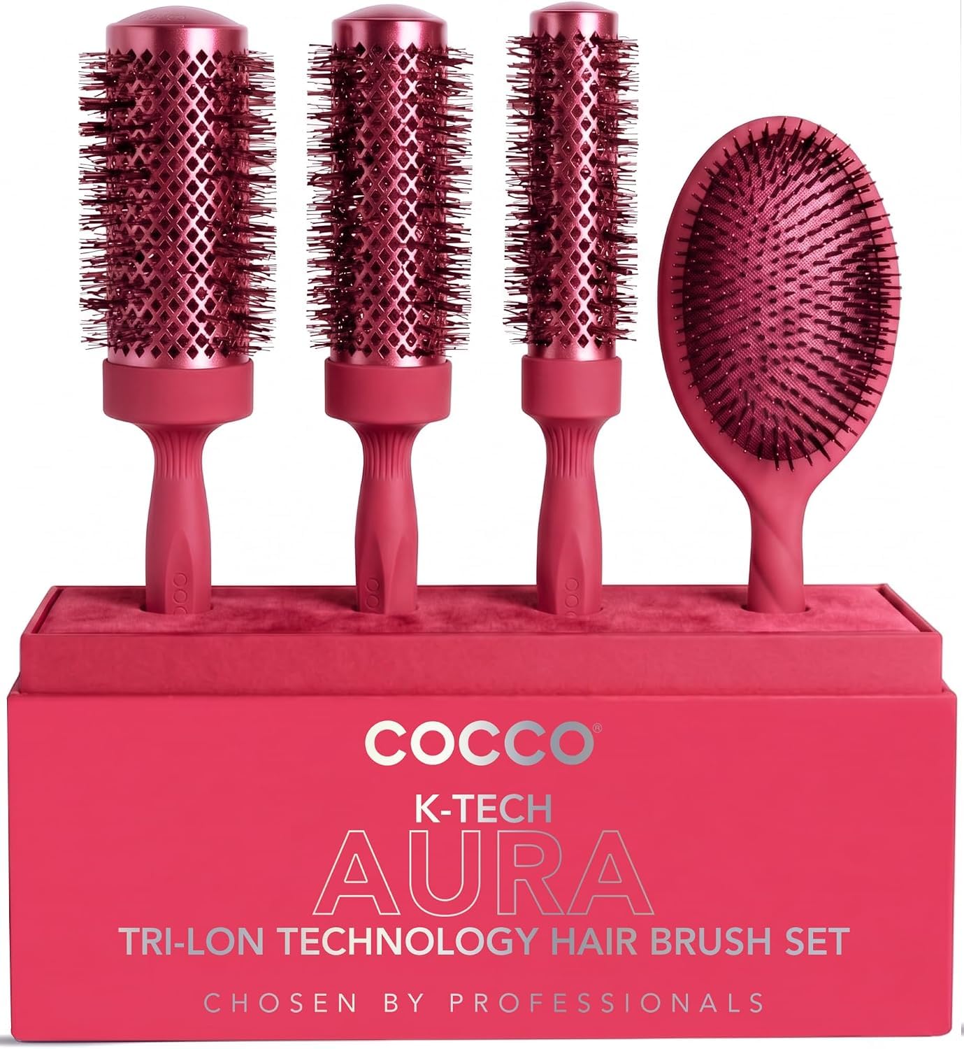 Cocco Aura Brush Set Rot 4Stk. - Bürstenset