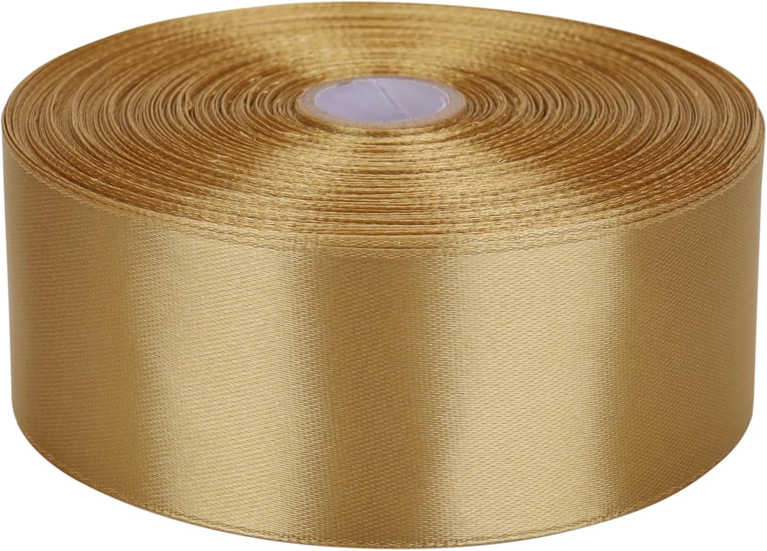 Bright Home Decor™ Satin Ribbon (10 Meters) Solid Fabric Ribbons Roll for Wedding Invitations, Bridal Bouquets, Sewing, Party Decorations, Gift Wrapping and More (Champagne Gold, 2 Inch)