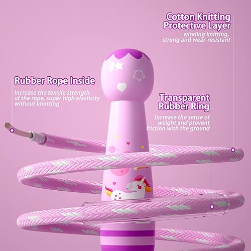 Miniatura 4 de Cuerda de saltar para niños, cuerda de saltar trenzada de algodón ajustable con mango de madera para niños pequeños, fitness, entrenamiento,