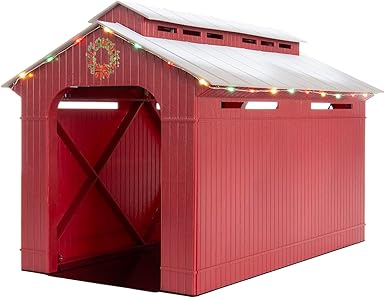 Lionel Christmas, Electric O Gauge Model Train Accessories, Lighted Christmas Half Covered Bridge (1929090)