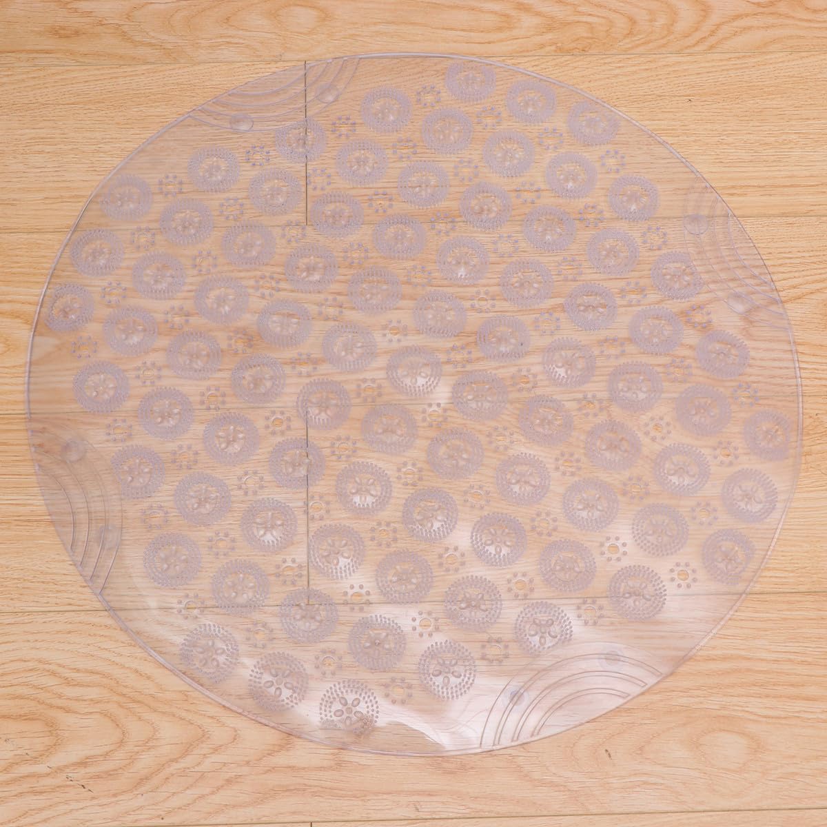 TOYANDONA Tappetino Resistente da Rotondo Bianco Antiscivolo in Pvc e Bagno Ventosa per Cucina Corridoio