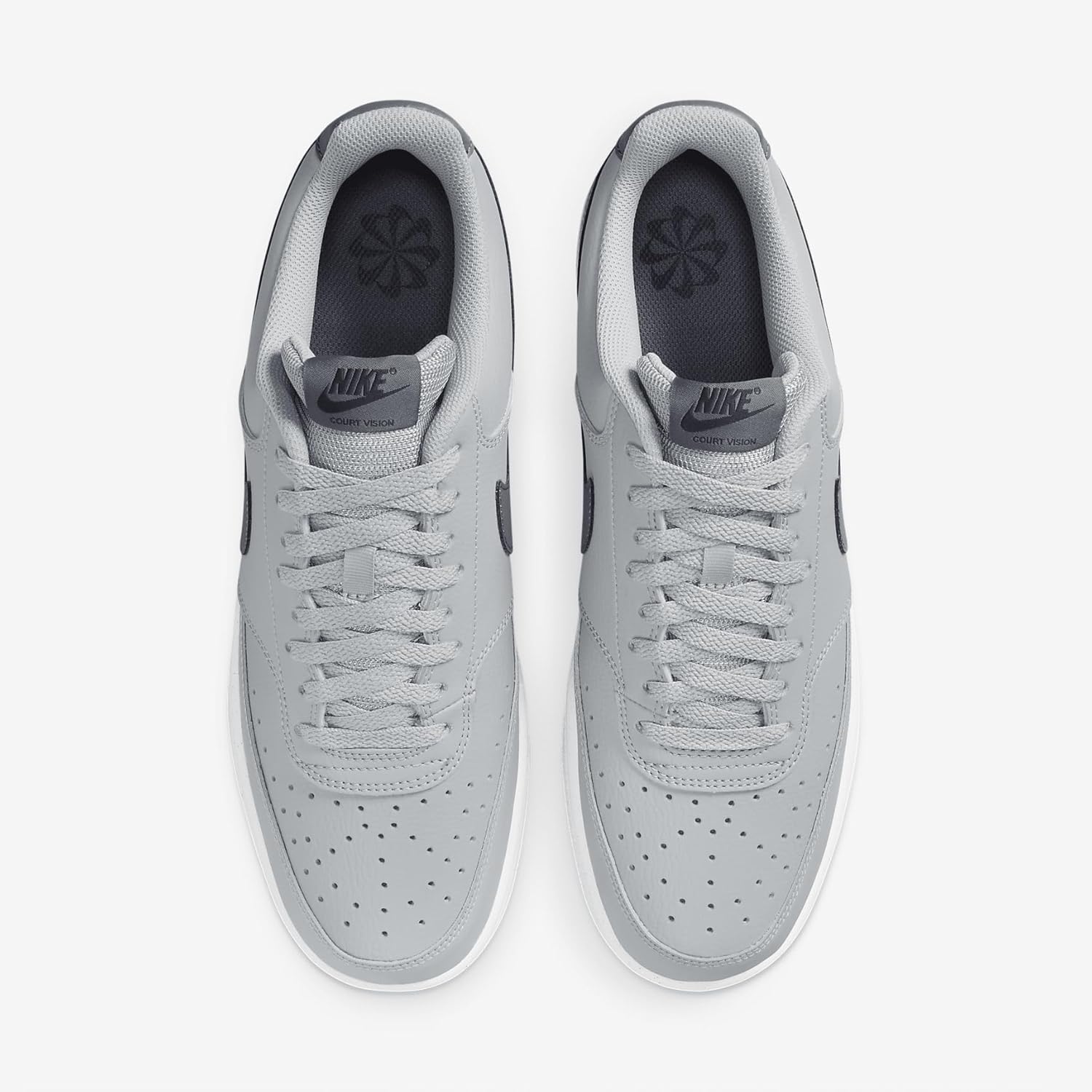 Nike Court Vision Low Next Nature Men's (FQ7669-001, Wolf Grey/Light Carbon-Midnight Navy) Size 7.5