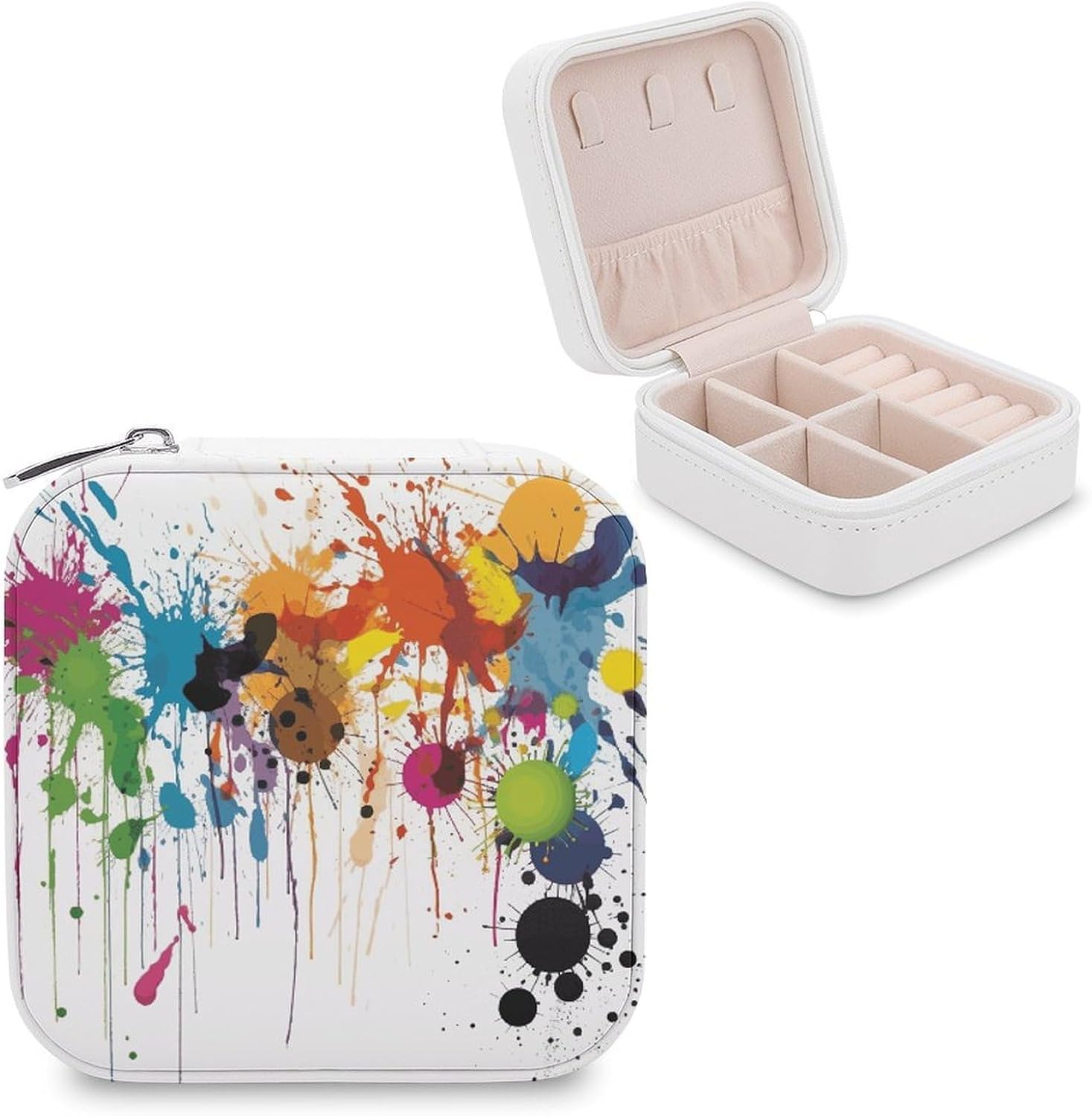 Small Travel Jewelry Case for Women Portable Compact Jewelry Organizer Box