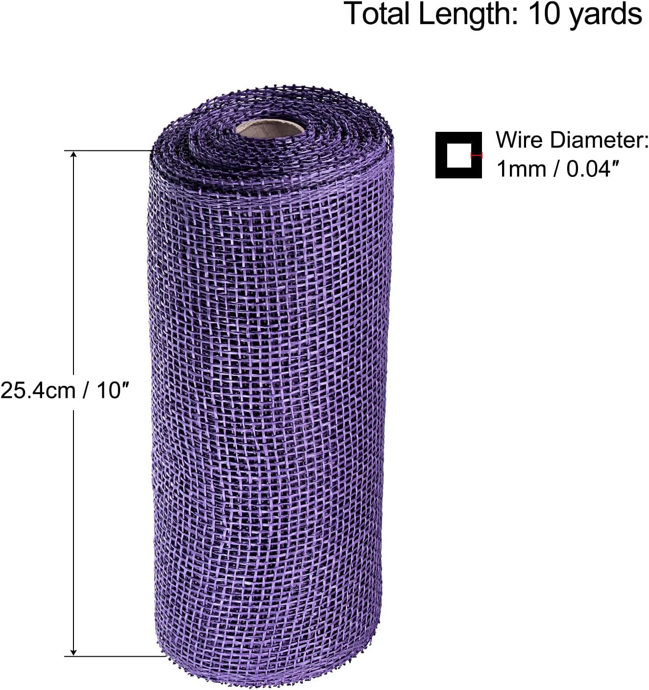MECCANIXITY PP Burlap Mesh 10 Inch x 10 Yard Wrapping Ribbon for Home Outdoor Wreath Decoration, 1 Roll Purple
